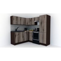 Bucatarie de Colt GENA NEW 8 ST. 180-210, Fara Corp de Cuptor, Wenge / Decor K366